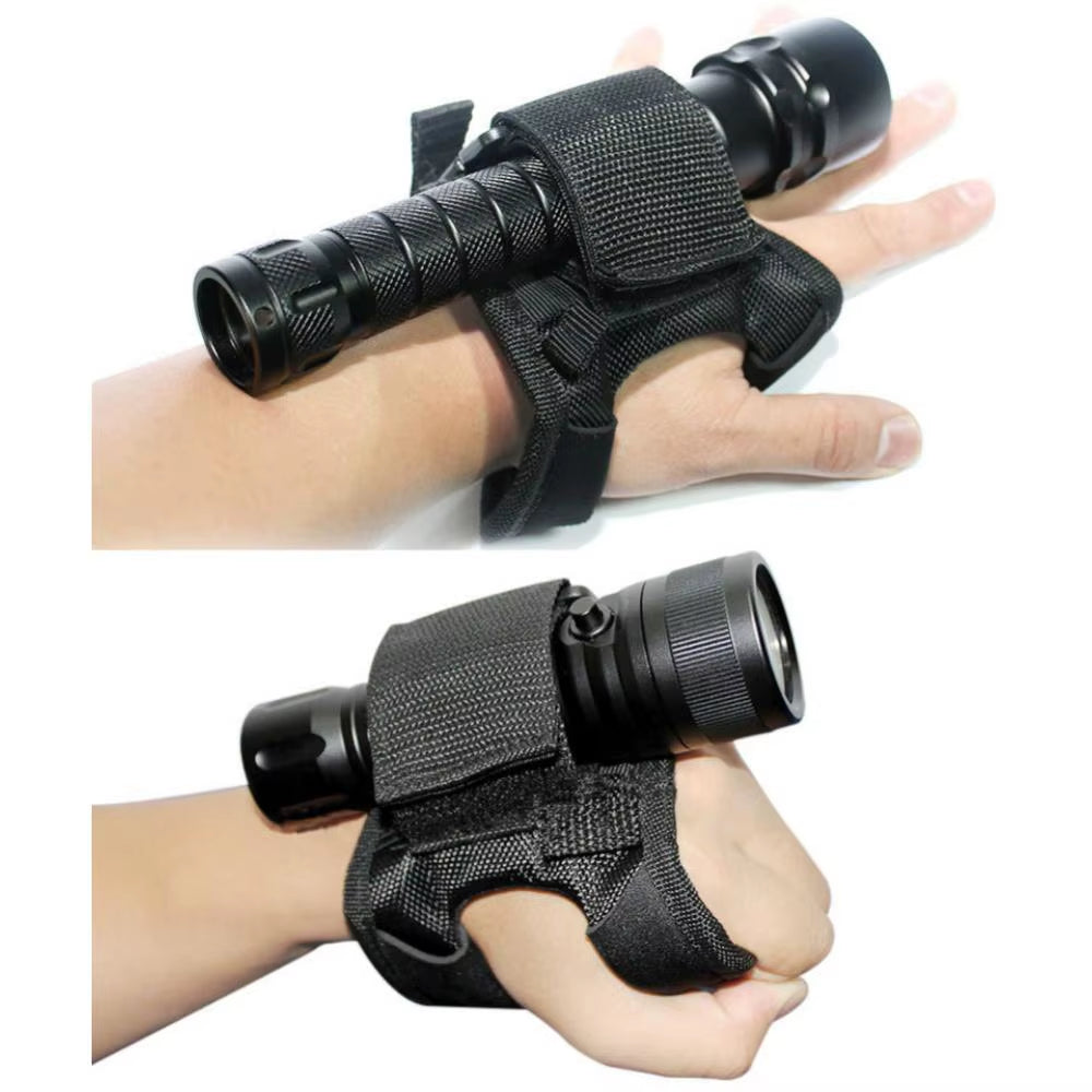 Outdoor Underwater Scuba Diving LED Torch Flashlight Holder Hands Free Glove