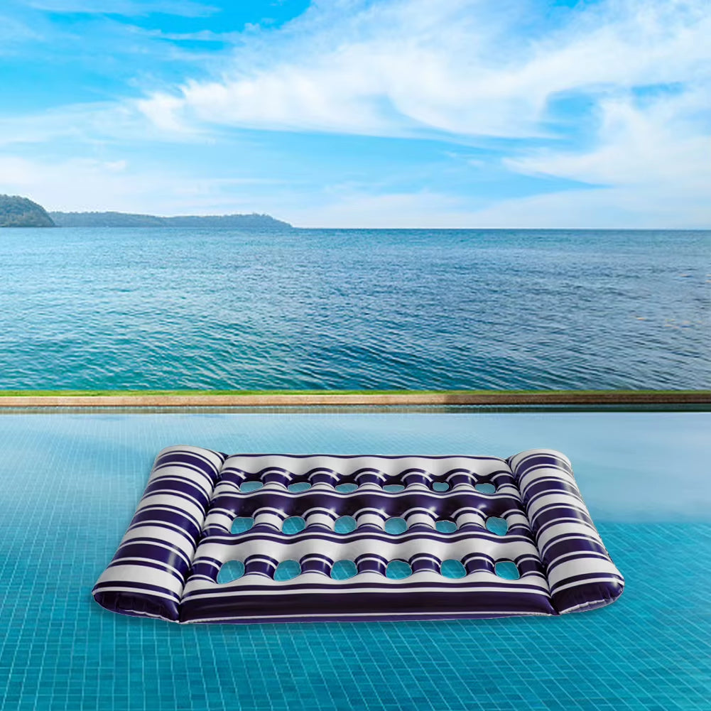 Inflatable PVC Water Sleeping Bed - Foldable Floating Lounger and Air Mattress for Swimming Pools and Outdoor Use