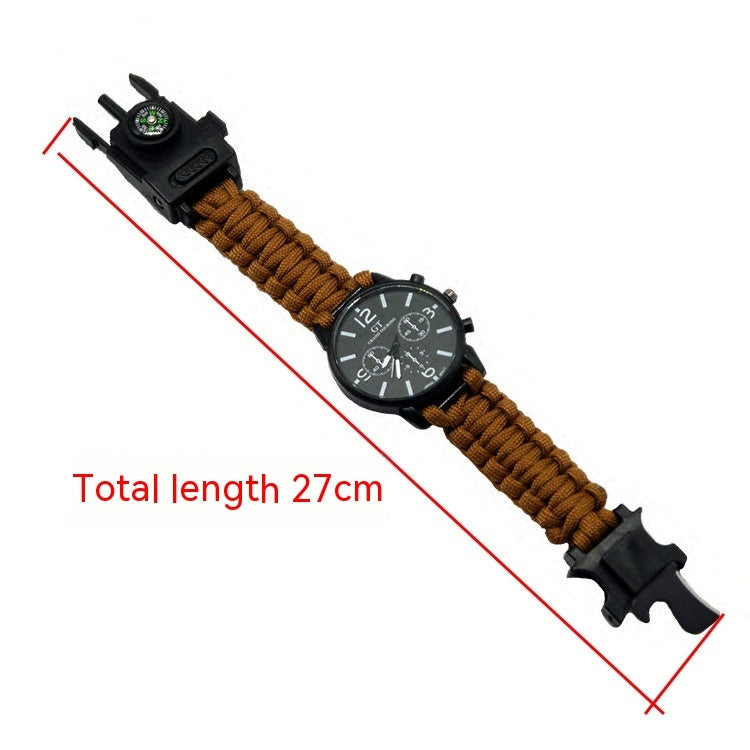 Abenteuertaugliche Survival-Uhr mit LED und Paracord