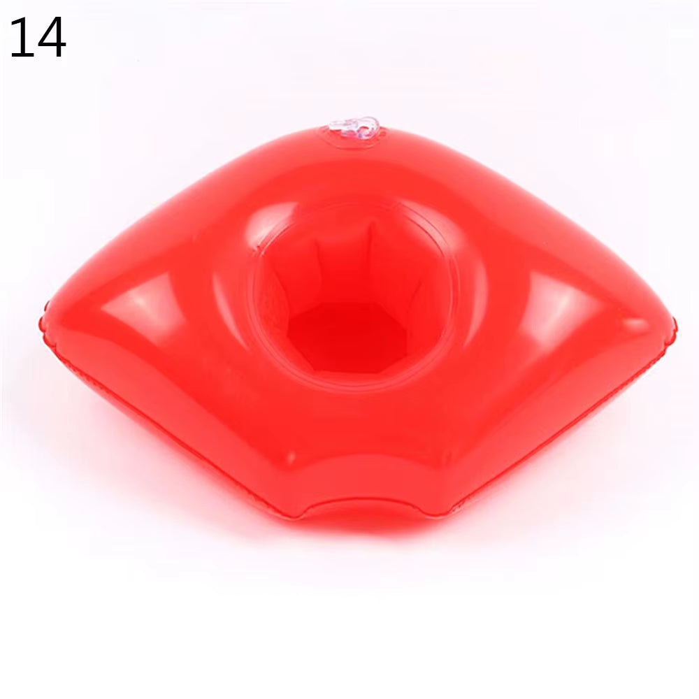 1PC Inflatable Float Cup Pad Swimming Pool Drink Cup Stand Holder Cute Drink Pool Mat for Kids Toy Summer Pool Party Decorations