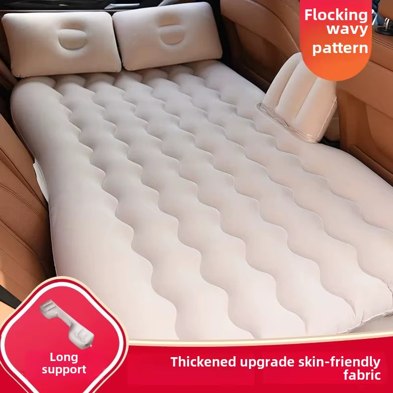 Car Inflatable Travel Bed for SUV Rear Seats - Air Cushion Mattress for Road Trips