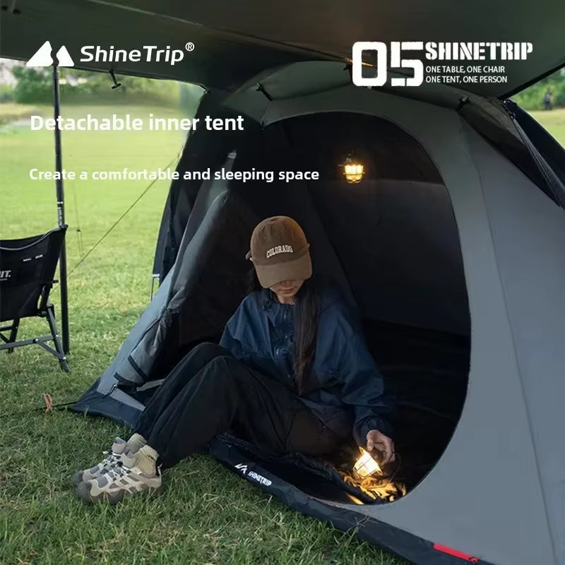 Shinetrip Lightweight Tunnel Camping Tent with Sun Protection and Spacious Design, Made from Durable Oxford Cloth, Multifunctional Outdoor Shelter