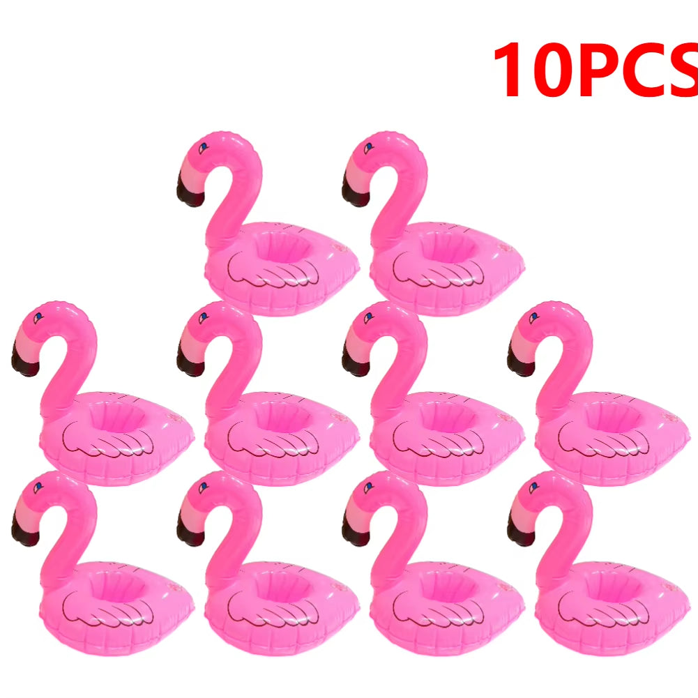 Float Inflatable Drink Cup Holder Pvc Floating Water Coaster Swimming Pool Drink Float Toy Flamingo Drinkware Tray Party Decor
