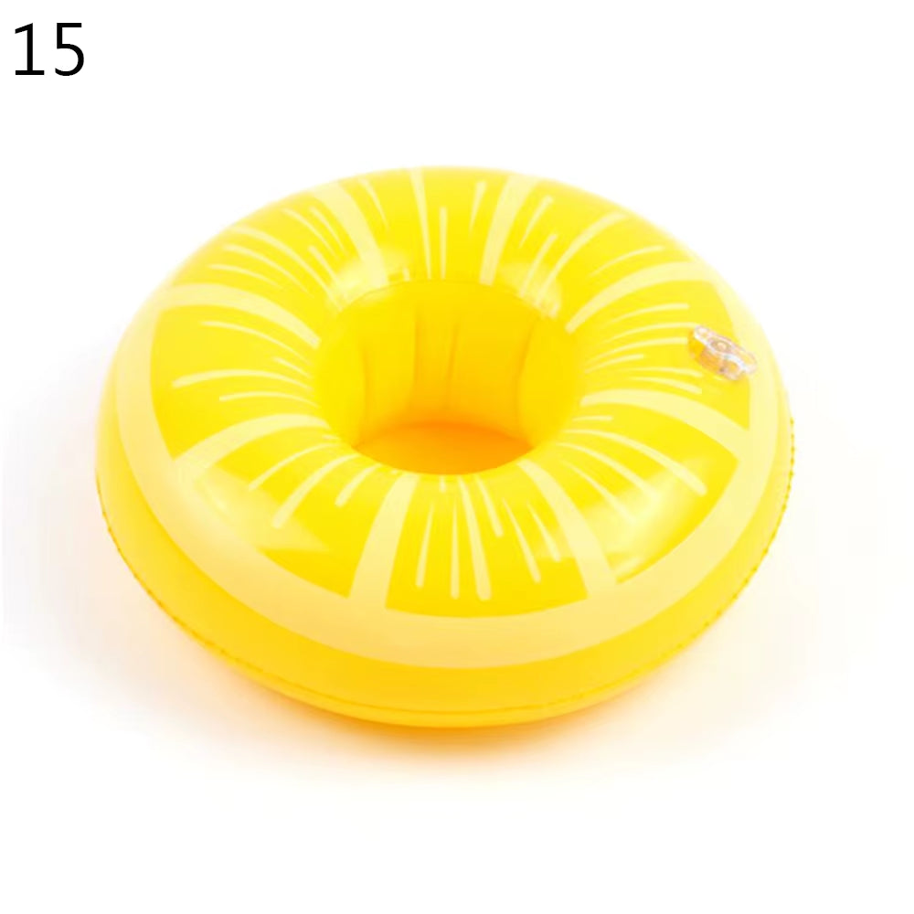 1PC Inflatable Float Cup Pad Swimming Pool Drink Cup Stand Holder Cute Drink Pool Mat for Kids Toy Summer Pool Party Decorations