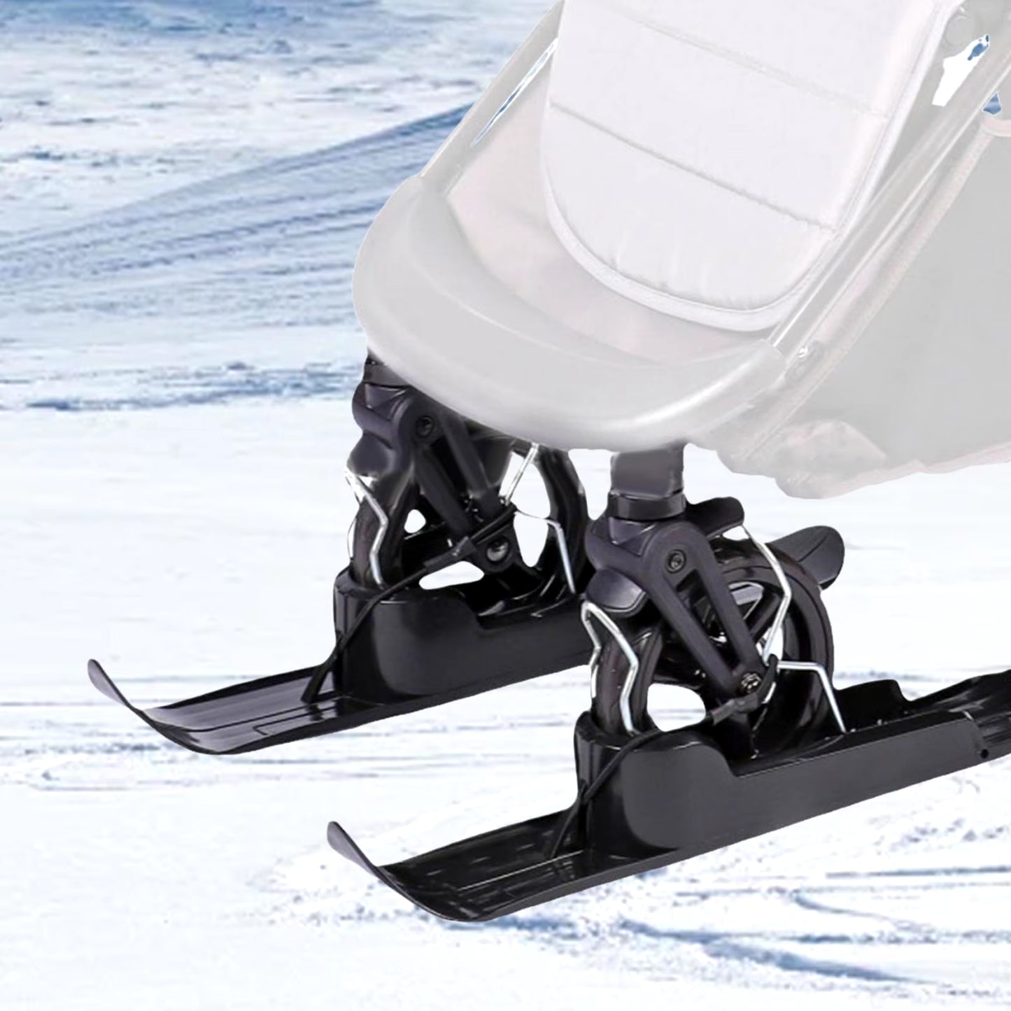 2X Snow Sledge Board Bike Snowboard Lightweight Snow Ski Skiing Board Ski Plate for Balancing Bike Disabled Wheelchair Scooter