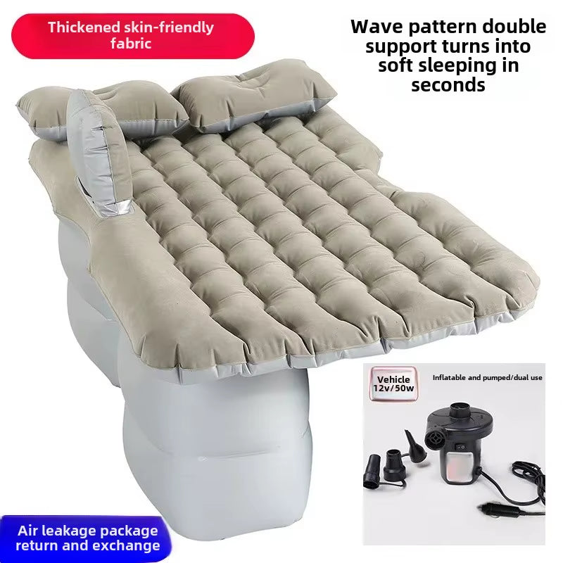 Car Inflatable Travel Bed for SUV Rear Seats - Air Cushion Mattress for Road Trips