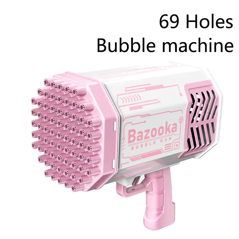 40/69 Holes Bubble Machine Ages 3+ Boy Girl Toys Birthday Wedding Kids Adult Party Toys Summer outside Bubble Gun Soap Blower