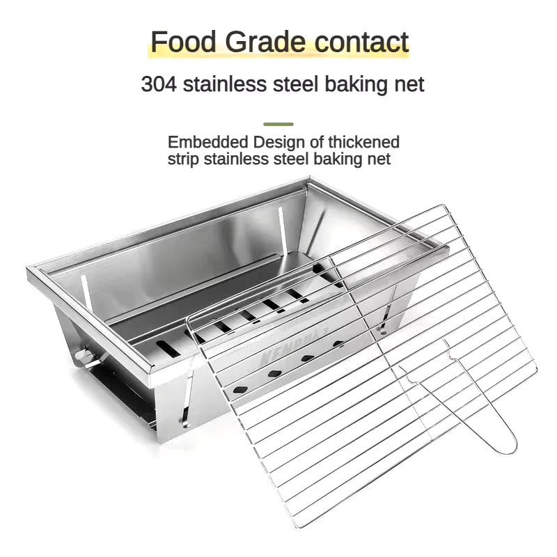 Hot Selling Outdoor Folding Barbecue Stove 304 Stainless Steel Oven Thickened Mini IGT Barbecue Rack BBQ두꺼운 미니 오븐