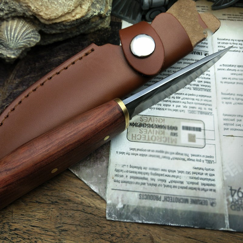 Unleash Adventure: Mahogany Survival Knife