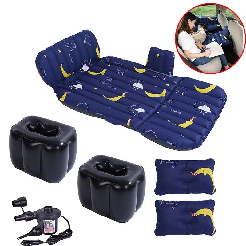 Car Inflatable Travel Bed for SUV Rear Seats - Air Cushion Mattress for Road Trips