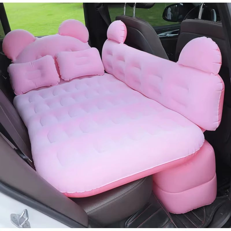 Car Inflatable Travel Bed for SUV Rear Seats - Air Cushion Mattress for Road Trips