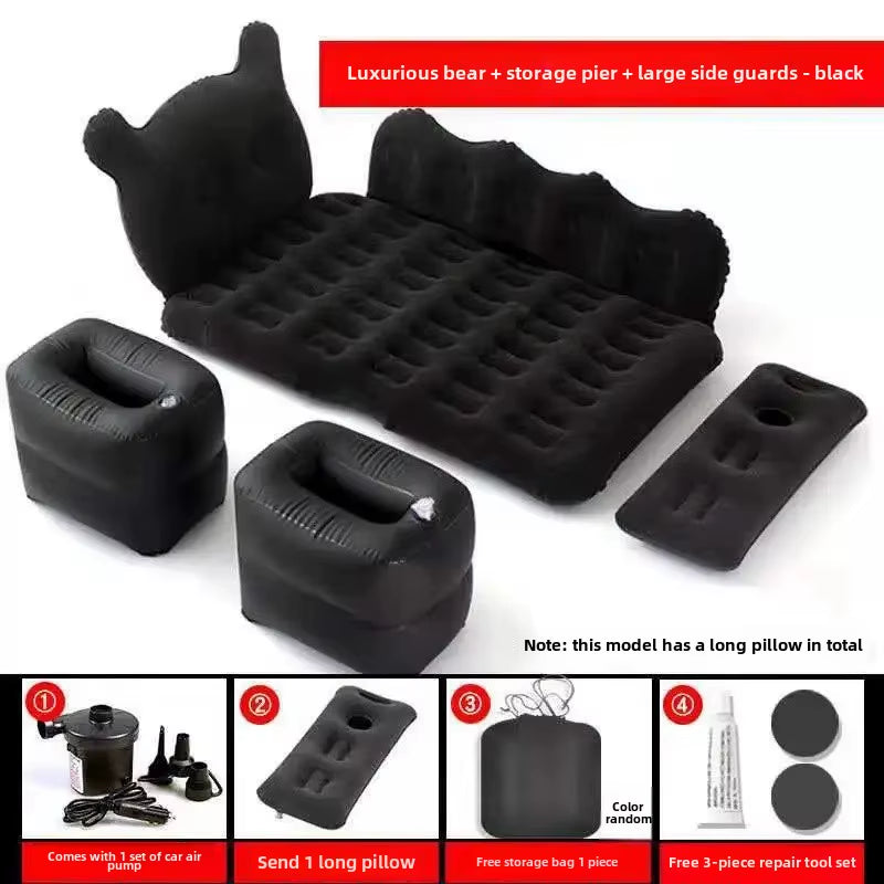 Car Inflatable Travel Bed for SUV Rear Seats - Air Cushion Mattress for Road Trips