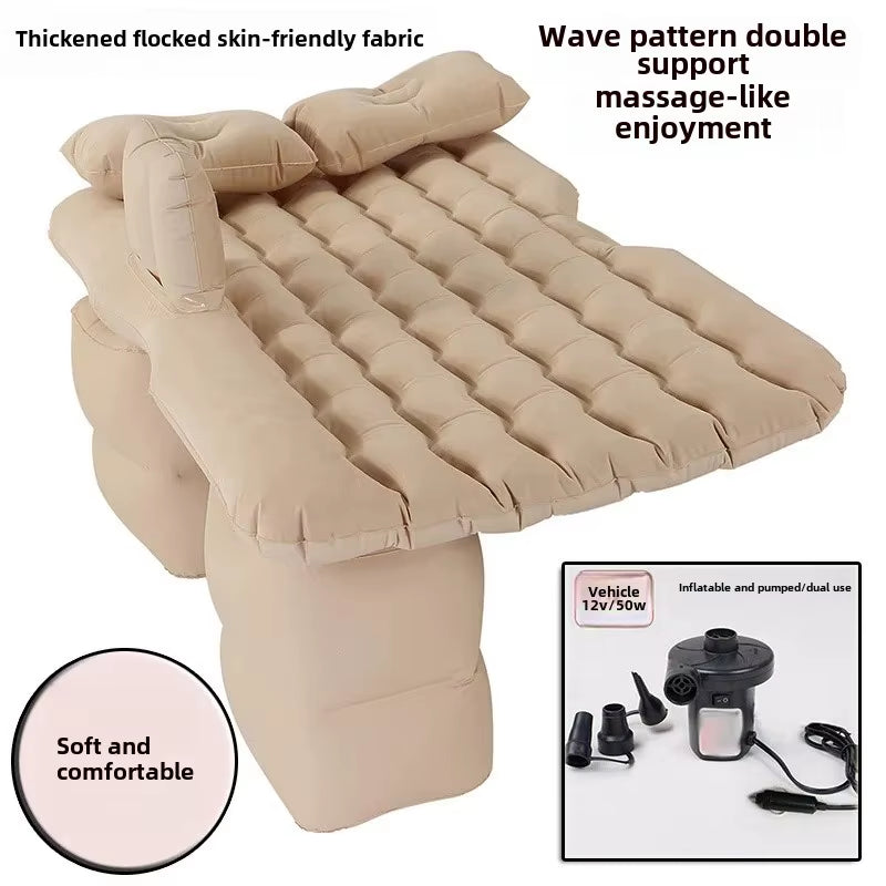 Car Inflatable Travel Bed for SUV Rear Seats - Air Cushion Mattress for Road Trips