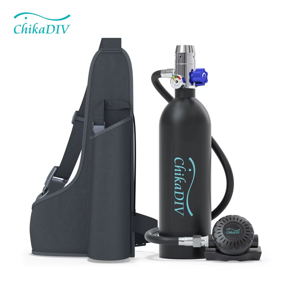 C400 Mini Scuba Tank Oxygen Cylinder Refillable 1L Capacity Diving Gear Diver Portable Diving Snorkeling Equipment