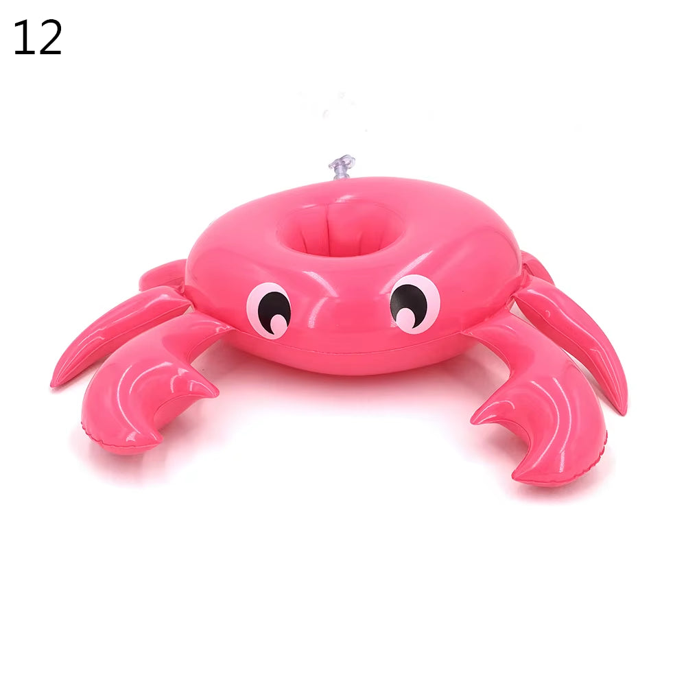 1PC Inflatable Float Cup Pad Swimming Pool Drink Cup Stand Holder Cute Drink Pool Mat for Kids Toy Summer Pool Party Decorations