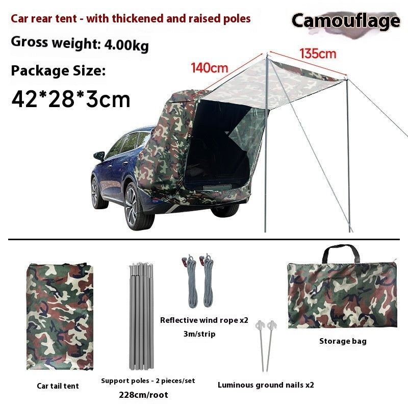 Adventure-Proof Rear Tent: Sun & Rain Guardian