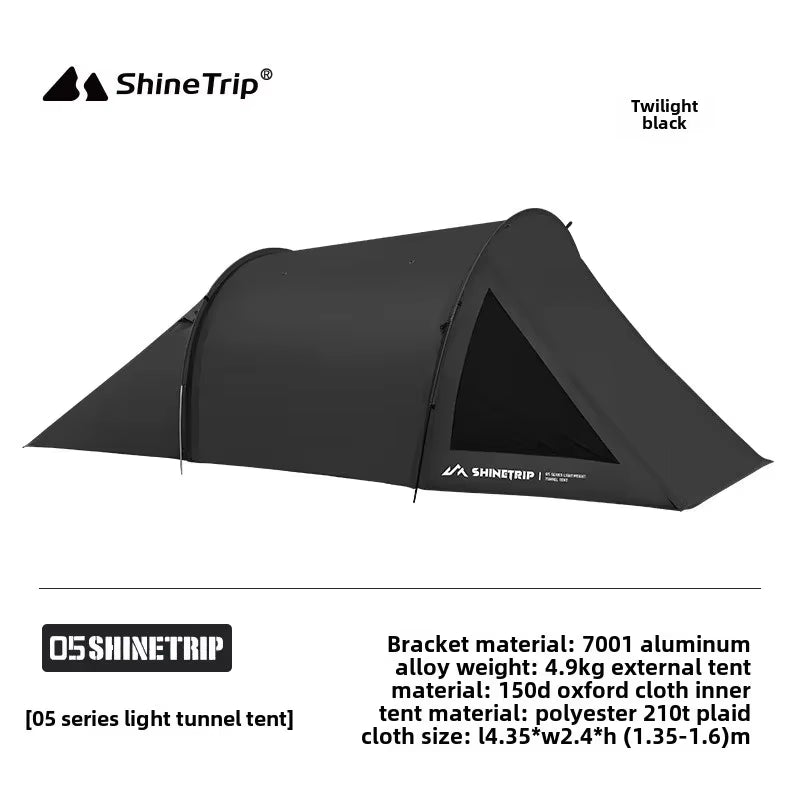 Shinetrip Lightweight Tunnel Camping Tent with Sun Protection and Spacious Design, Made from Durable Oxford Cloth, Multifunctional Outdoor Shelter