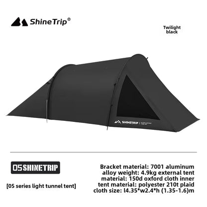 Shinetrip Lightweight Tunnel Camping Tent with Sun Protection and Spacious Design, Made from Durable Oxford Cloth, Multifunctional Outdoor Shelter