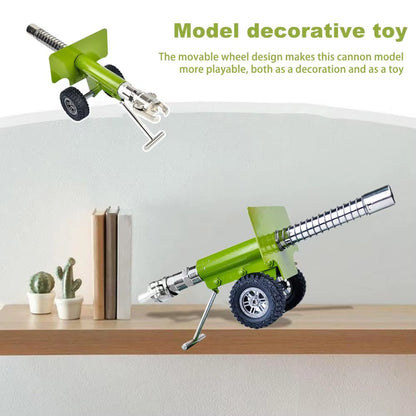 Heavy-Duty Metal Alloy Miniature Artillery Figurine and Launcher Statue