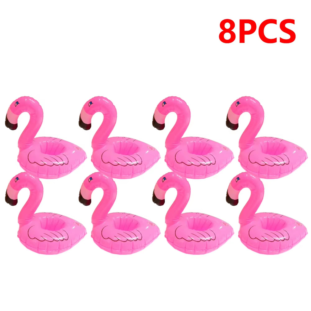 Float Inflatable Drink Cup Holder Pvc Floating Water Coaster Swimming Pool Drink Float Toy Flamingo Drinkware Tray Party Decor