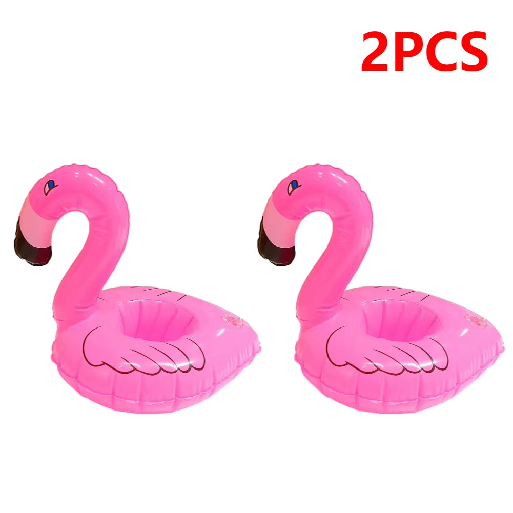 Float Inflatable Drink Cup Holder Pvc Floating Water Coaster Swimming Pool Drink Float Toy Flamingo Drinkware Tray Party Decor