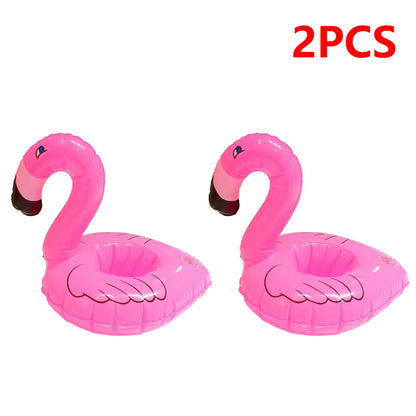 Float Inflatable Drink Cup Holder Pvc Floating Water Coaster Swimming Pool Drink Float Toy Flamingo Drinkware Tray Party Decor