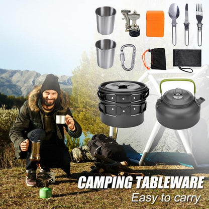Juego de utensilios de cocina para acampar de aventura épica