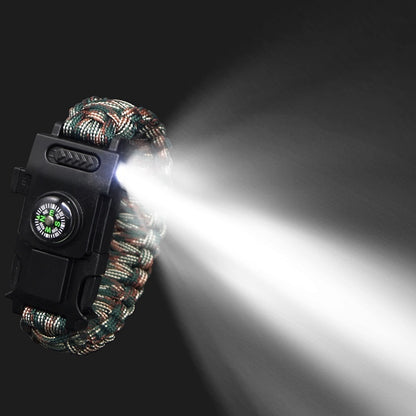 Abenteuertaugliche Survival-Uhr mit LED und Paracord