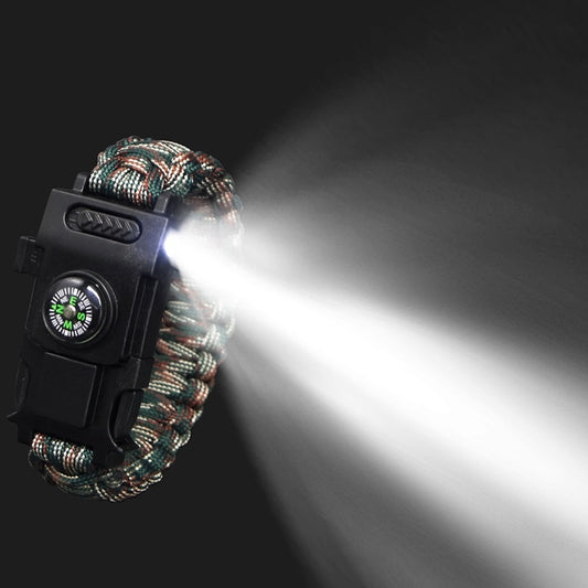 Abenteuertaugliche Survival-Uhr mit LED und Paracord