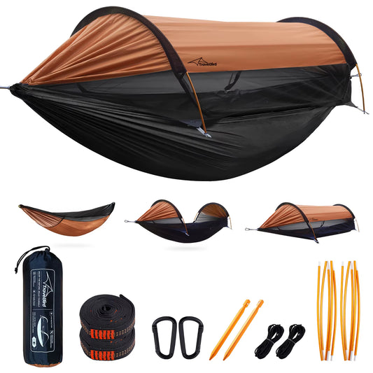 Premium Outdoor Double Hammock with Mosquito Net - Lightweight for Backpacking, Backyard, Hiking, and Camping