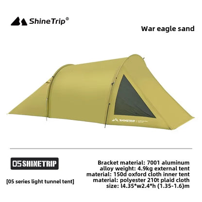 Shinetrip Lightweight Tunnel Camping Tent with Sun Protection and Spacious Design, Made from Durable Oxford Cloth, Multifunctional Outdoor Shelter