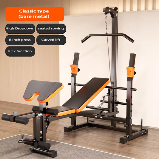Household Barbell Weightlifting Bench , Fitness Press Bed, High Pull Bird Stool, Folding Weight Lifting Bed, Multi-Function