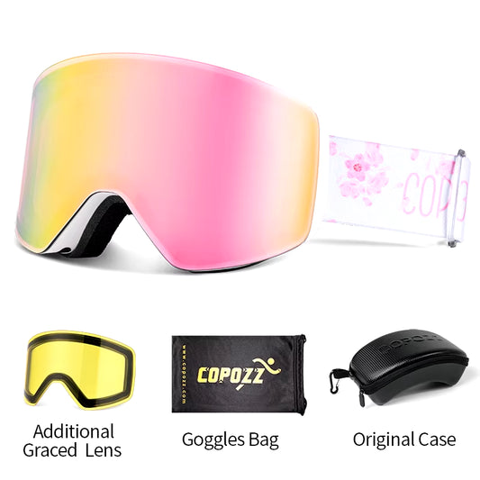 Professional Winter Ski Goggles Magnetic Quick-Change Double Layers Anti-Fog Snowboard Goggles Men Women Ski Equipment