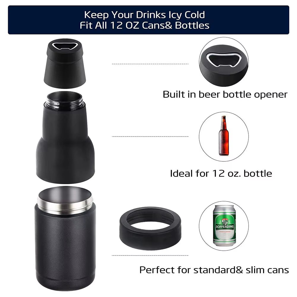 Chill Out Buddy: The Ultimate Beer Buddy Cooler with Built-In Party Popper for Your 12 Oz Liquid Joy! Perfect for Dudes Who Love Their Brews and Caffeine Fixes!
