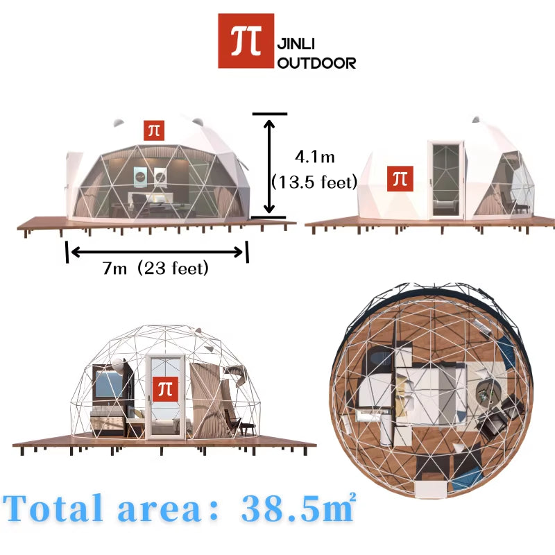 Geodesic Dome Tent - Luxury Outdoor Glamping Experience with Transparent Starry Sky Design and Free Global Shipping
