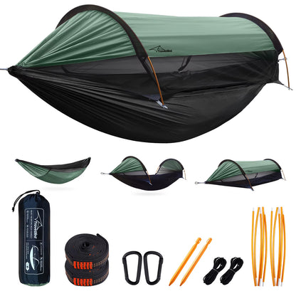 Premium Outdoor Double Hammock with Mosquito Net - Lightweight for Backpacking, Backyard, Hiking, and Camping