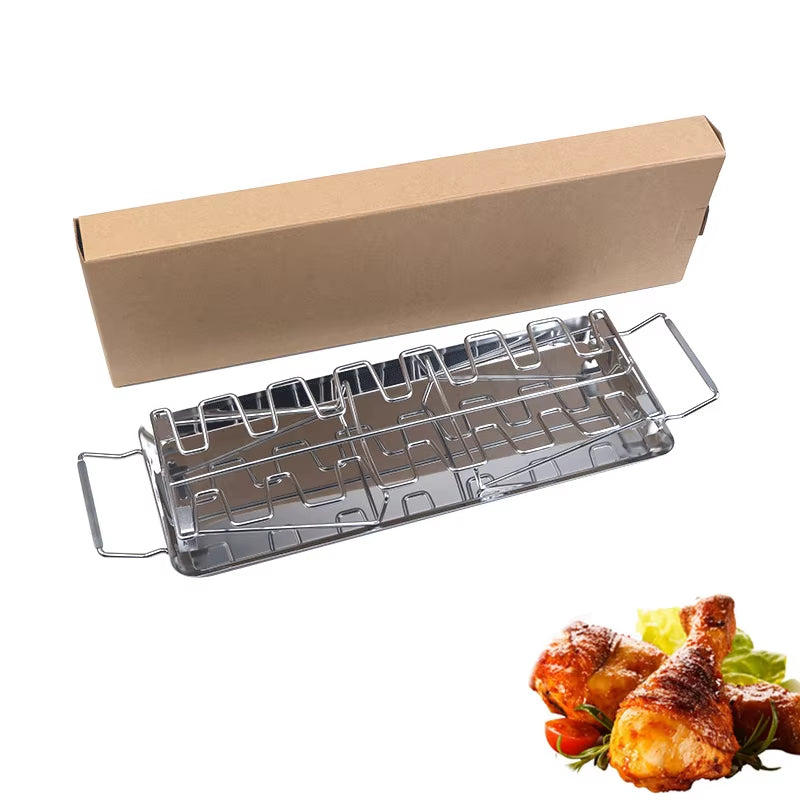 The Ultimate Meat Tower: A Stainless Steel Chicken Leg Party Rack for BBQ Wizards and Drip Pan Enthusiasts!