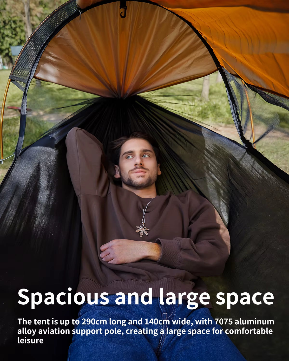Premium Outdoor Double Hammock with Mosquito Net - Lightweight for Backpacking, Backyard, Hiking, and Camping