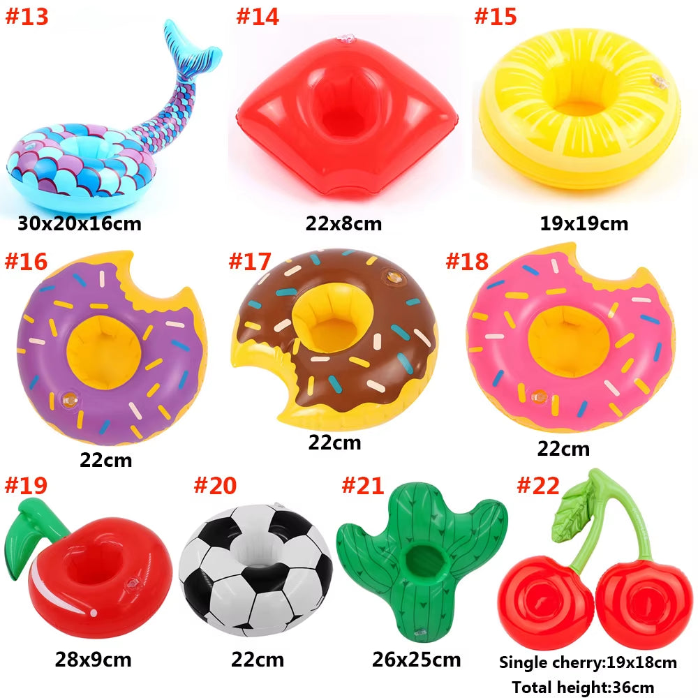 1PC Inflatable Float Cup Pad Swimming Pool Drink Cup Stand Holder Cute Drink Pool Mat for Kids Toy Summer Pool Party Decorations