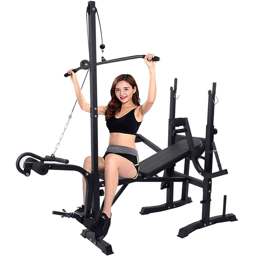 Fitness Equipment Home Bench Press Squat Frame Multi-Functional Weight Lifting Bed Barbell Combination Set Men'S Fitness Bench