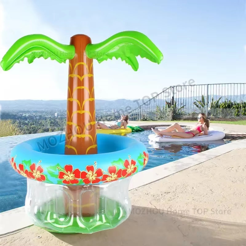 Inflatable Palm Tree Cooler Cooler for Pool Party Serving Bar Ice Tray Drink Holder Outdoor BBQ Picnic Luau Party Hawaiian Party