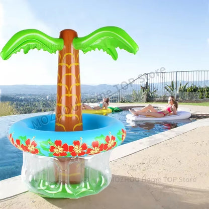 Inflatable Palm Tree Cooler Cooler for Pool Party Serving Bar Ice Tray Drink Holder Outdoor BBQ Picnic Luau Party Hawaiian Party