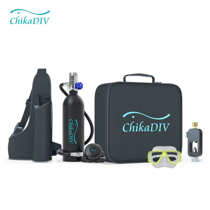 C400 Mini Scuba Tank Oxygen Cylinder Refillable 1L Capacity Diving Gear Diver Portable Diving Snorkeling Equipment
