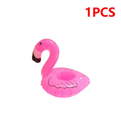 Float Inflatable Drink Cup Holder Pvc Floating Water Coaster Swimming Pool Drink Float Toy Flamingo Drinkware Tray Party Decor