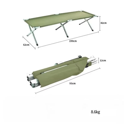 Portable Double Camping Cot Chair - Lightweight Aluminum Alloy Folding Bed for Outdoor Use