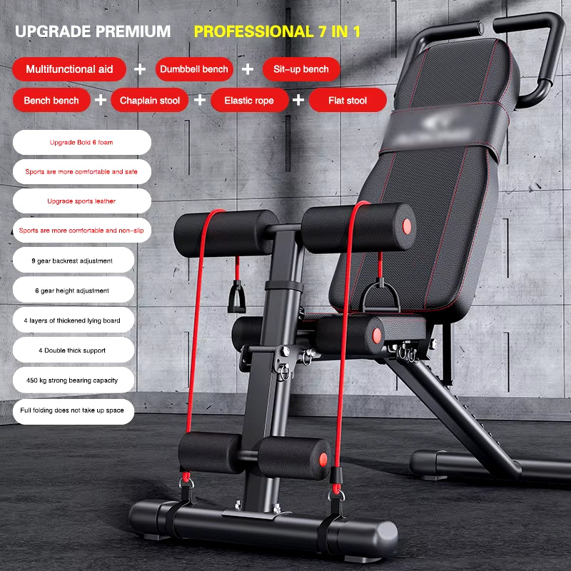 Dumbbell Bench Recumbent Bench Home Fitness Chair Deadlift Aid Men'S Barbell Flying Bird Folding Multifunctional Bench