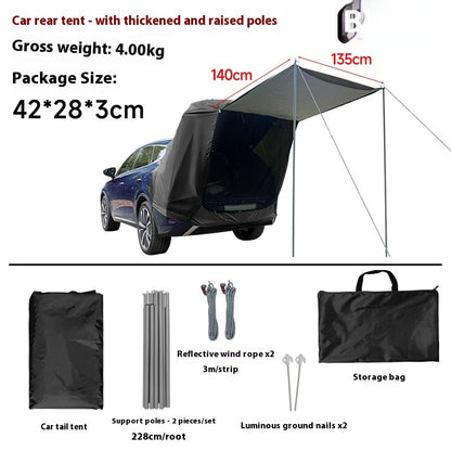 Adventure-Proof Rear Tent: Sun & Rain Guardian