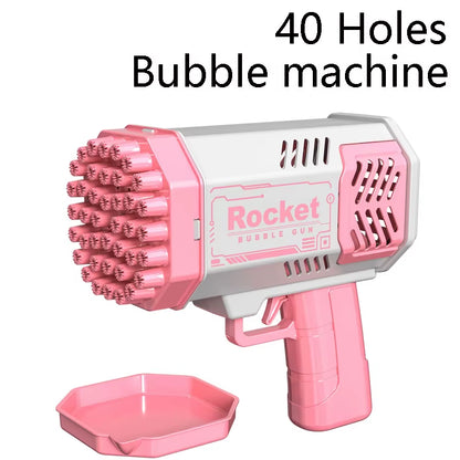 40/69 Holes Bubble Machine Ages 3+ Boy Girl Toys Birthday Wedding Kids Adult Party Toys Summer outside Bubble Gun Soap Blower
