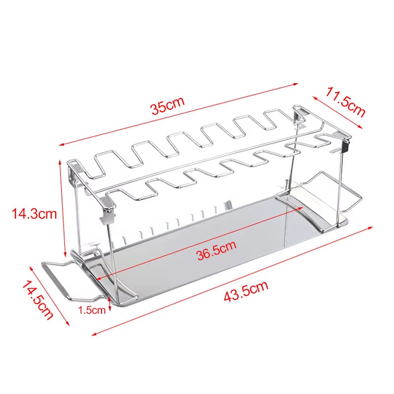 The Ultimate Meat Tower: A Stainless Steel Chicken Leg Party Rack for BBQ Wizards and Drip Pan Enthusiasts!