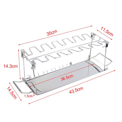 The Ultimate Meat Tower: A Stainless Steel Chicken Leg Party Rack for BBQ Wizards and Drip Pan Enthusiasts!